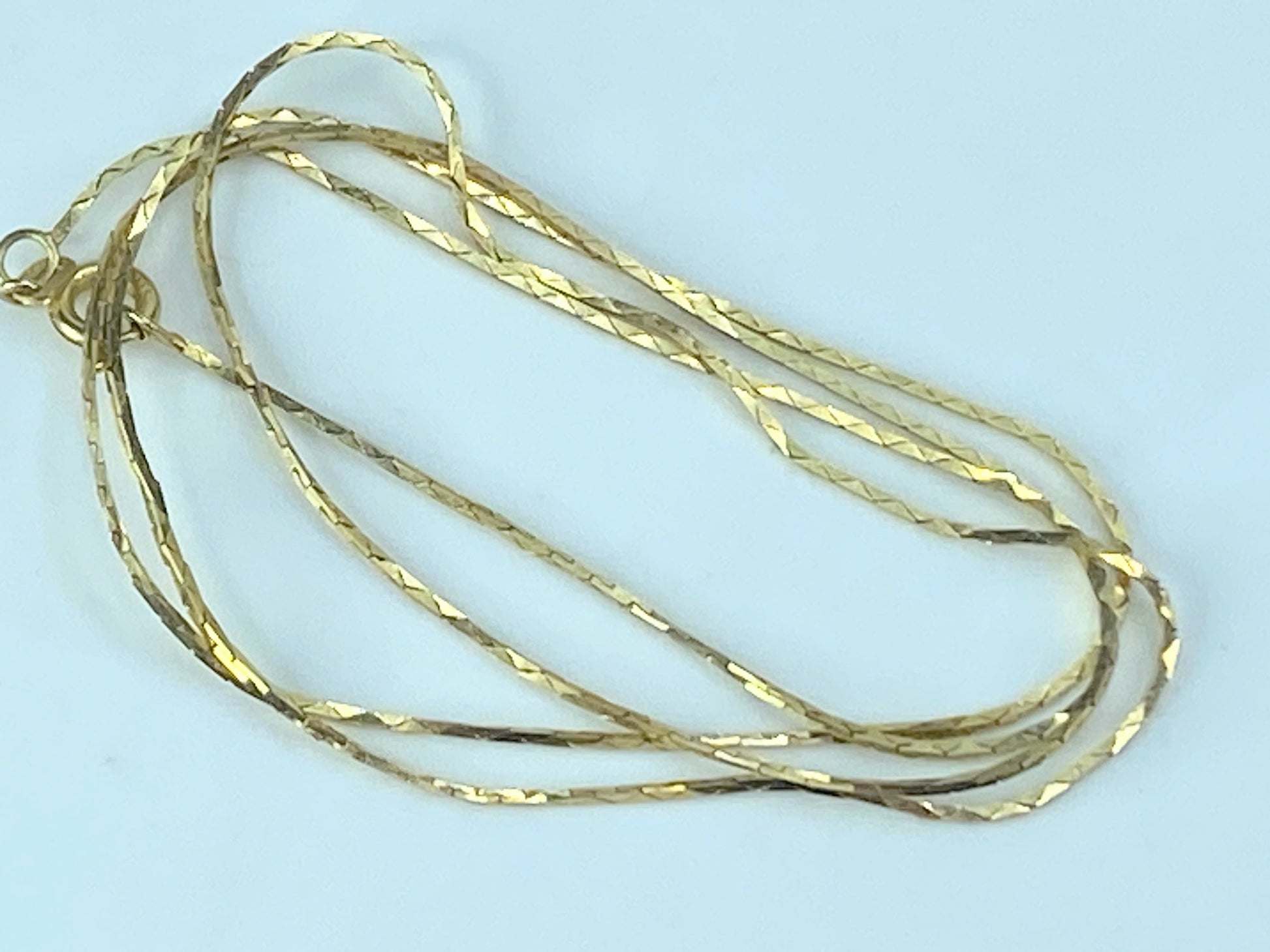 14K yellow gold 1.0mm Flat Cobra link necklace 24.0" 3.8 grams JR473