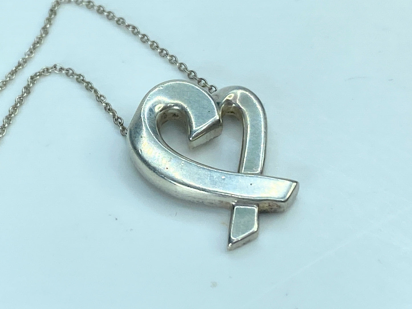 Tiffany Large Loving Heart Sterling Silver Necklace Paloma Picasso 19" JR902