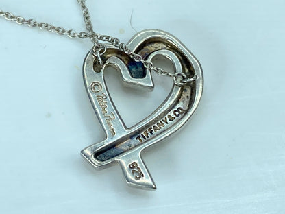 Tiffany Large Loving Heart Sterling Silver Necklace Paloma Picasso 19" JR902