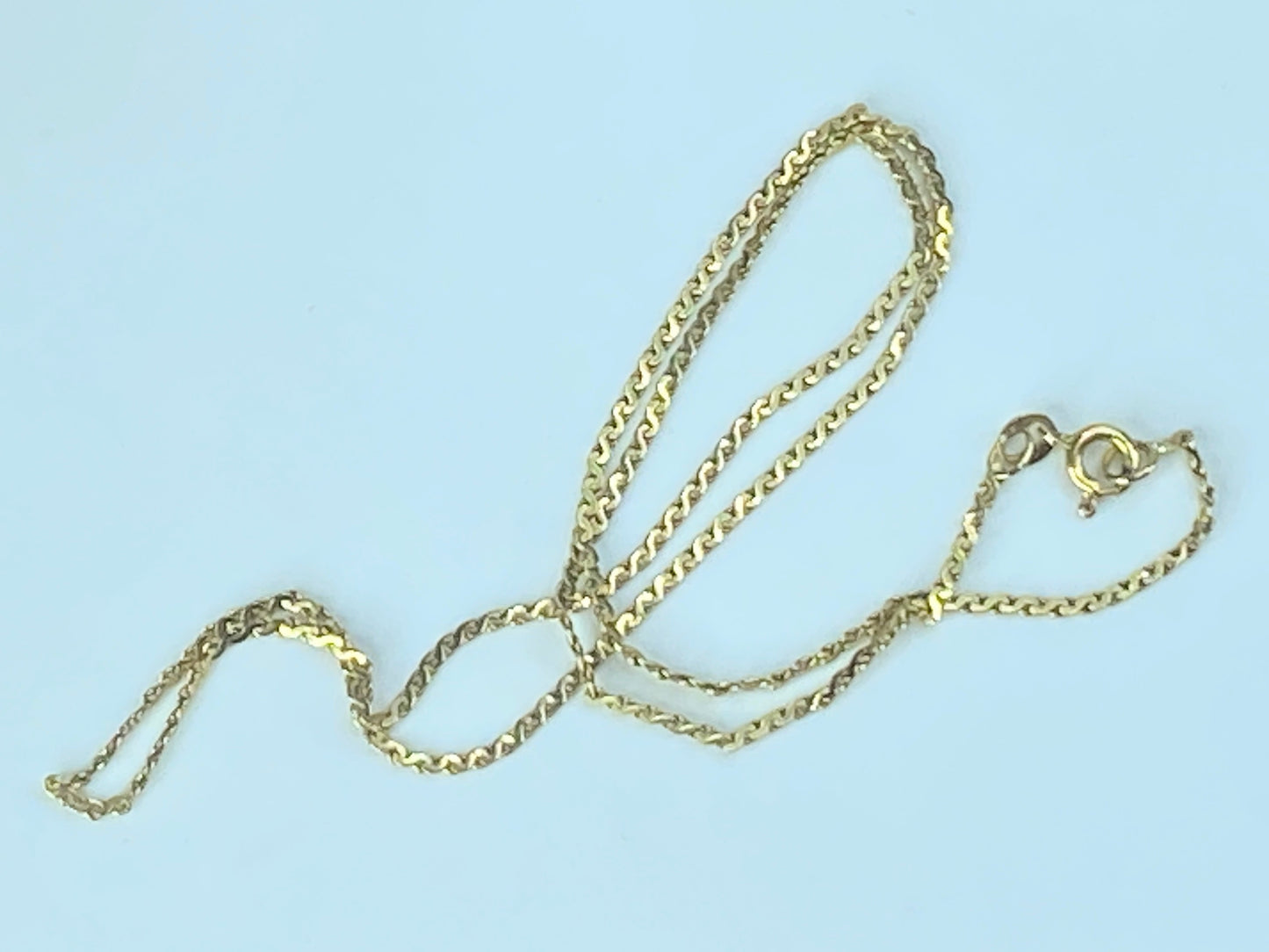 Italy 14K yellow gold 1.6mm Serpentine "S" chain necklace 1 1/4" 4.2g JR475