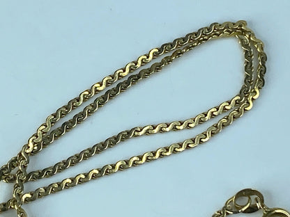 Italy 14K yellow gold 1.6mm Serpentine "S" chain necklace 1 1/4" 4.2g JR475