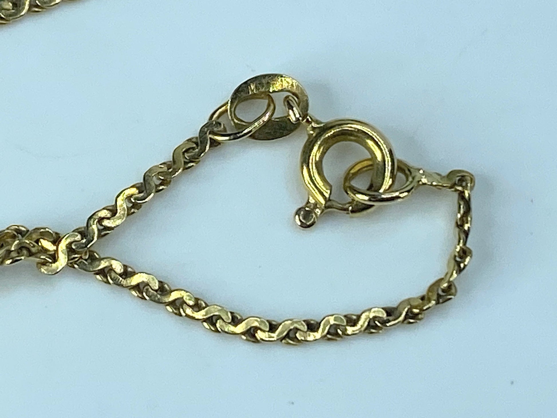 Italy 14K yellow gold 1.6mm Serpentine "S" chain necklace 1 1/4" 4.2g JR475