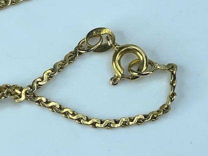 Italy 14K yellow gold 1.6mm Serpentine "S" chain necklace 1 1/4" 4.2g JR475
