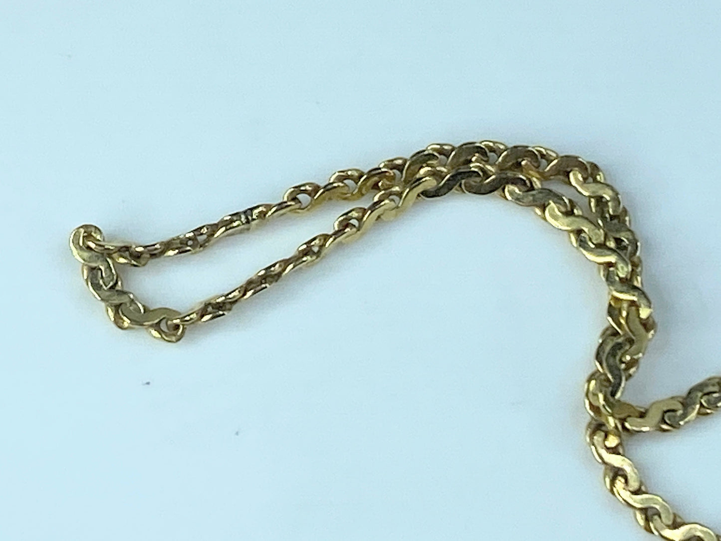 Italy 14K yellow gold 1.6mm Serpentine "S" chain necklace 1 1/4" 4.2g JR475