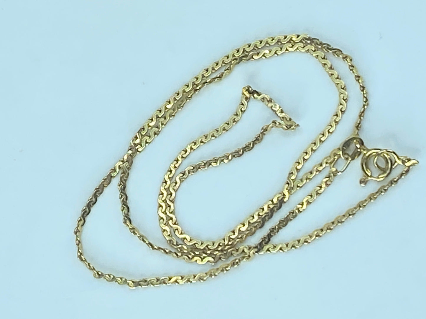 Italy 14K yellow gold 1.6mm Serpentine "S" chain necklace 1 1/4" 4.2g JR475