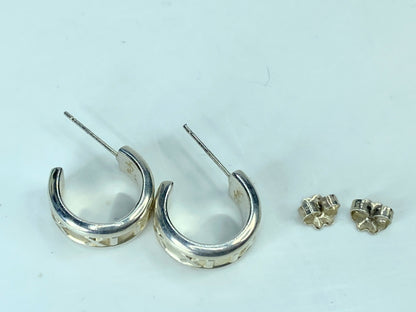 Tiffany & Co. Sterling Silver 1837 Mark Wide Hoop Earrings 24.5 mm 17.7g JR906