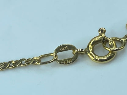 Italy 14K yellow gold 1.6mm Serpentine "S" chain necklace 1 1/4" 4.2g JR475