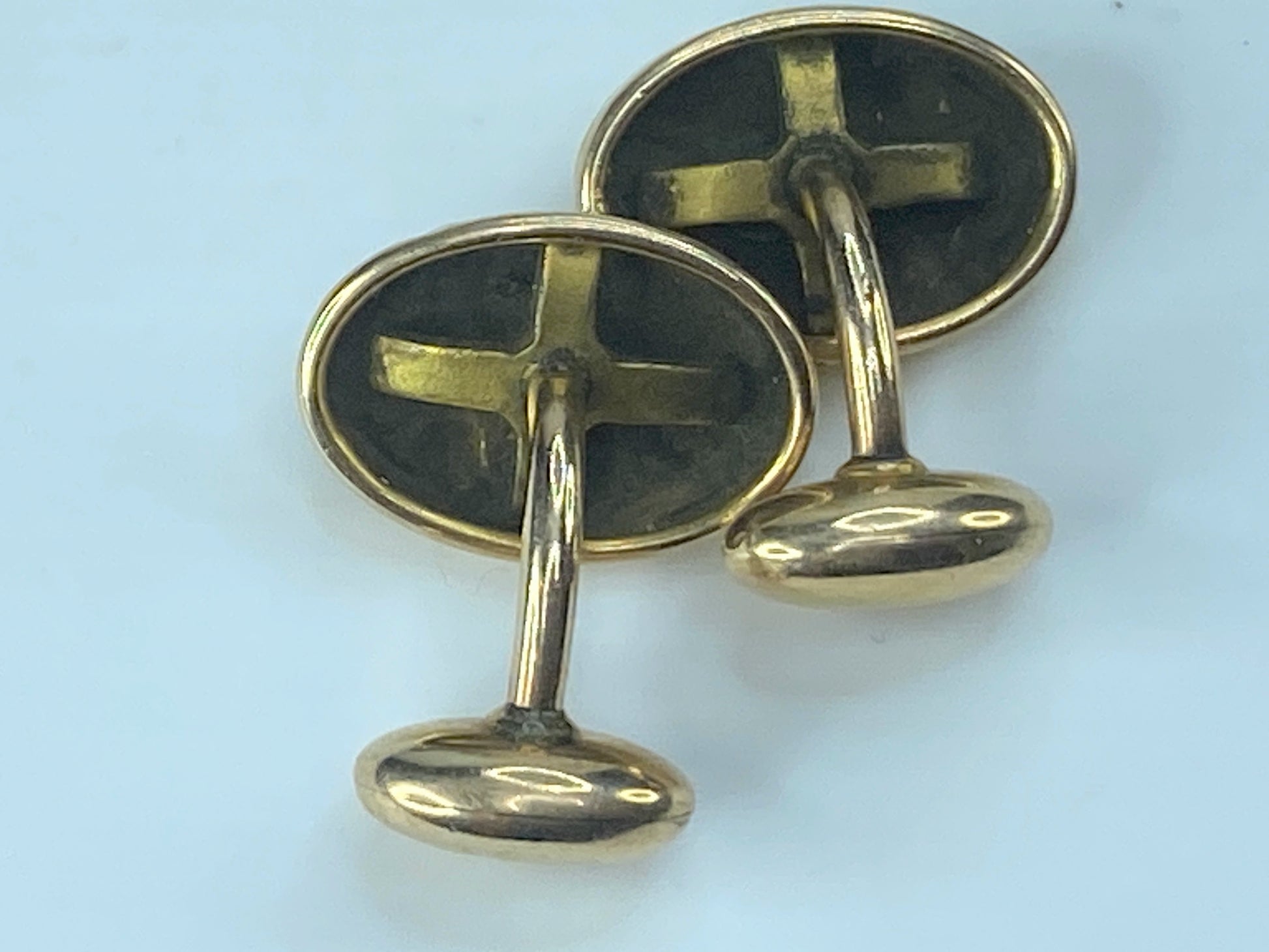 Art Deco 10K yellow gold Mermaid Cufflinks 4.5g JR477