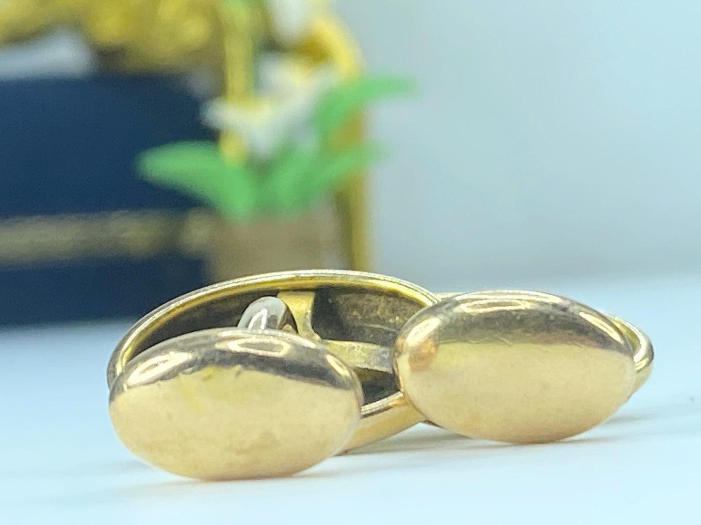 Art Deco 10K yellow gold Mermaid Cufflinks 4.5g JR477