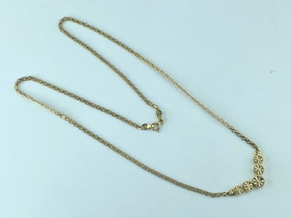 14K yellow gold five round starburst station pendant necklace 17.25" 4.5g JR478