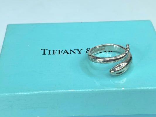 Elsa Peretti for Tiffany & co. sterling silver Snake ring, Spain s6 4.5g JR914