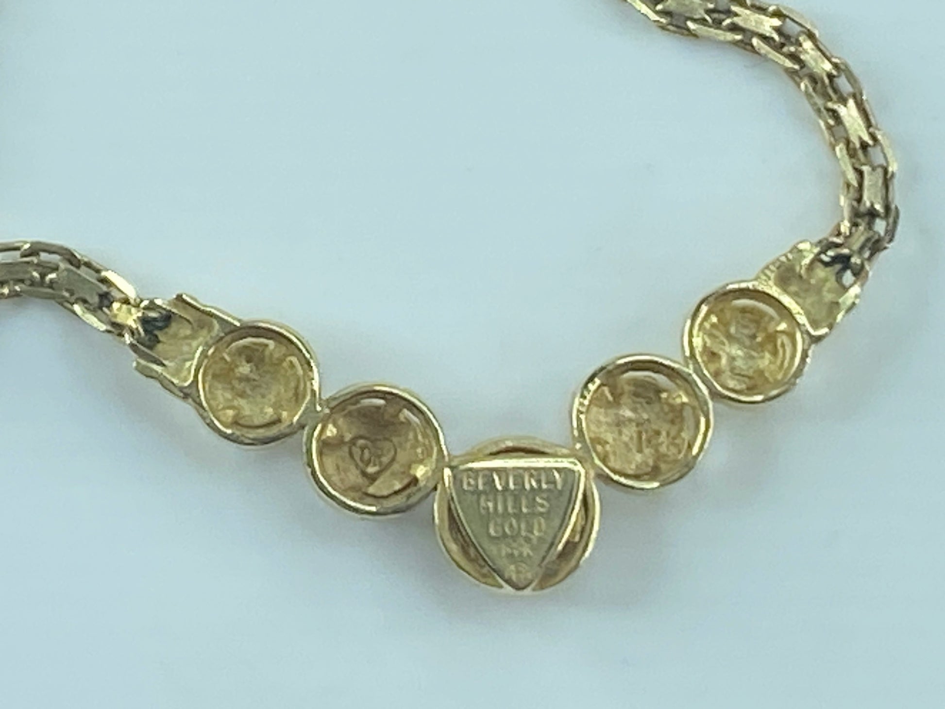 14K yellow gold five round starburst station pendant necklace 17.25" 4.5g JR478