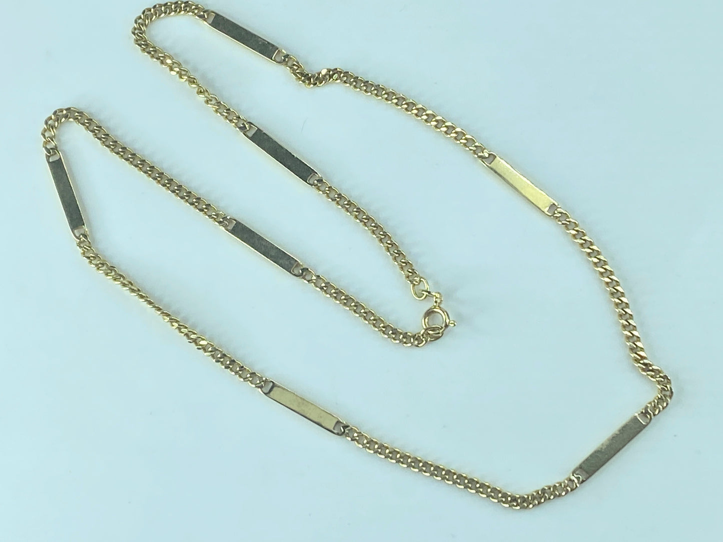 Italy Art Deco 14K yellow gold Link-Bar pocket watch chain/necklace 19.7g JR479