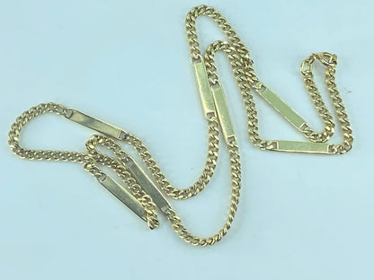 Italy Art Deco 14K yellow gold Link-Bar pocket watch chain/necklace 19.7g JR479