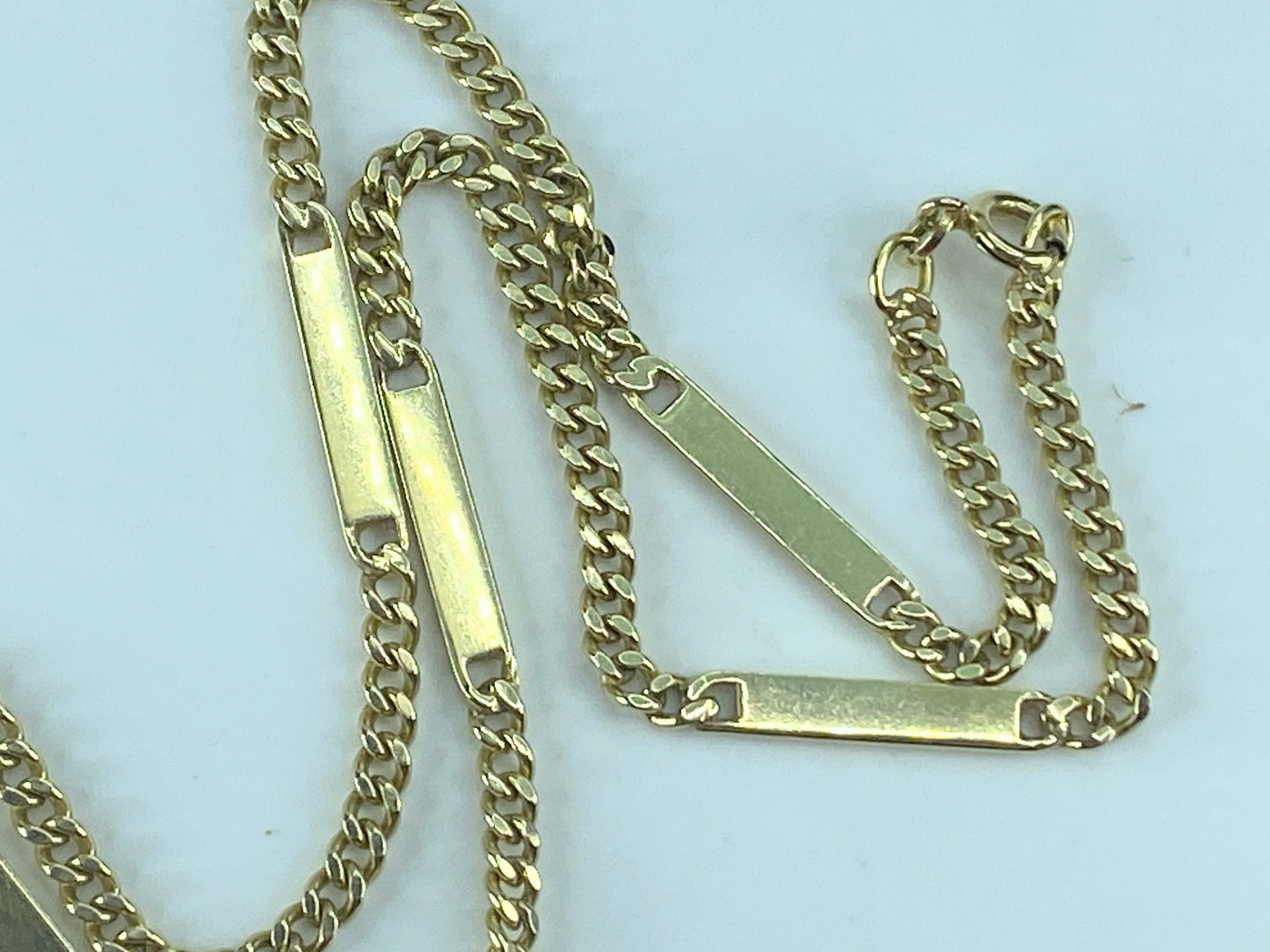 Italy Art Deco 14K yellow gold Link-Bar pocket watch chain/necklace 19.7g JR479