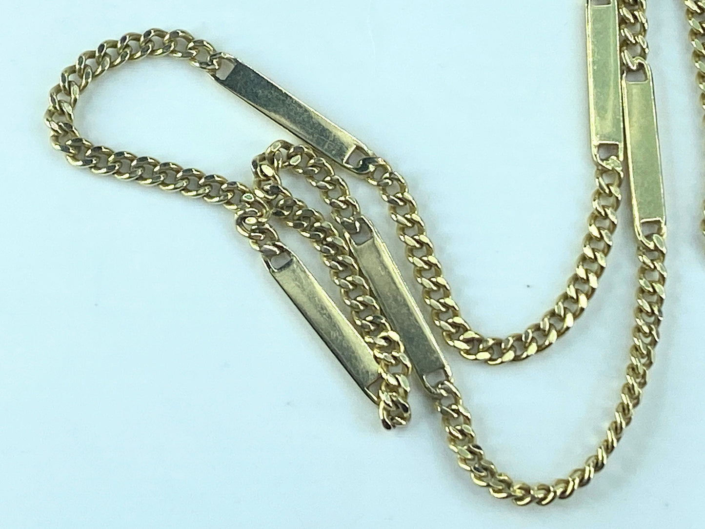 Italy Art Deco 14K yellow gold Link-Bar pocket watch chain/necklace 19.7g JR479