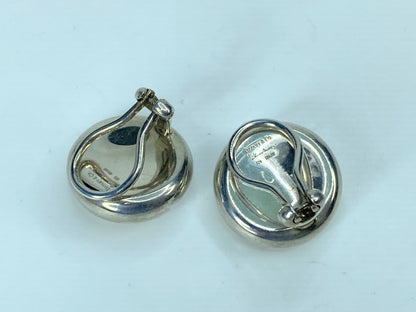 Tiffany & Co. Silver Nugget Bean Stud Earrings 18.3 x 8mm 8.3g JR907