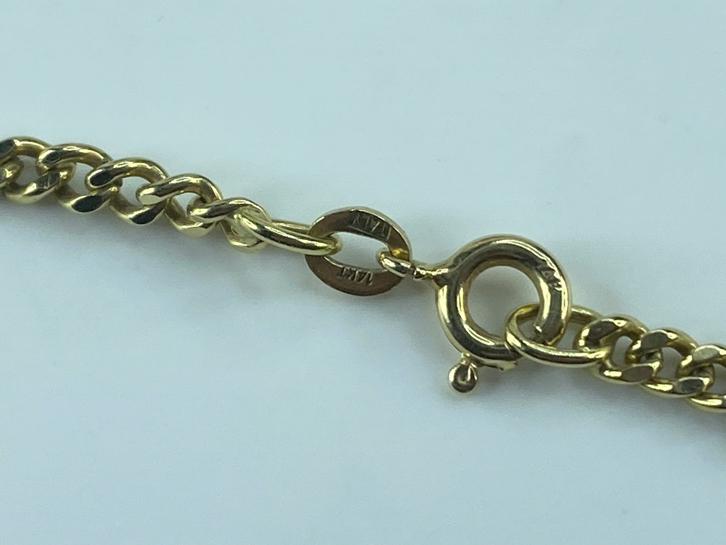Italy Art Deco 14K yellow gold Link-Bar pocket watch chain/necklace 19.7g JR479