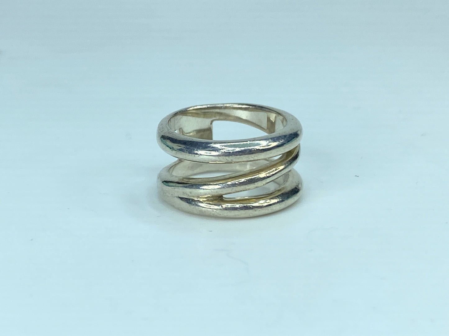 Tiffany & Co. sterling silver Zig-Zag 11.7mm wideband s6.5 9.3g JR908