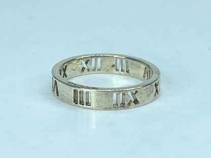 Tiffany & Co. Pierced Atlas Narrow Band in Sterling Silver with pouch s5.5 JR909