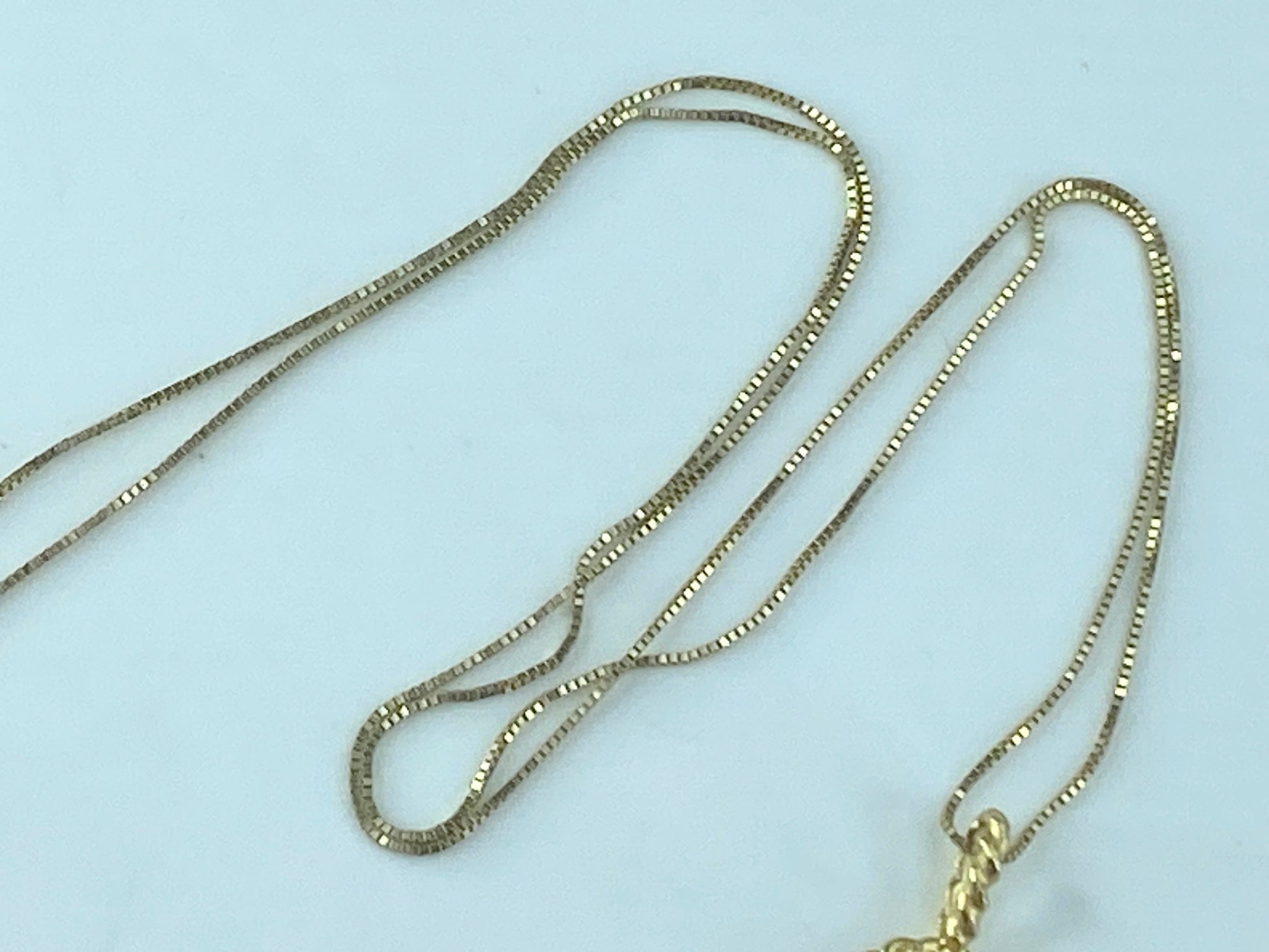 Italy 14K yellow gold Starburst rope link pendant necklace 19" 2.3g JR480