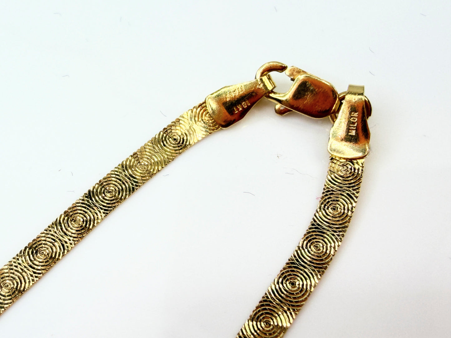Vintage 18K Gold Milor Textured Link Bracelet JR1431