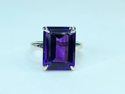 Tiffany & co Sterling Silver Sparkler Amethyst Gemstone Ring Size 7 JR917