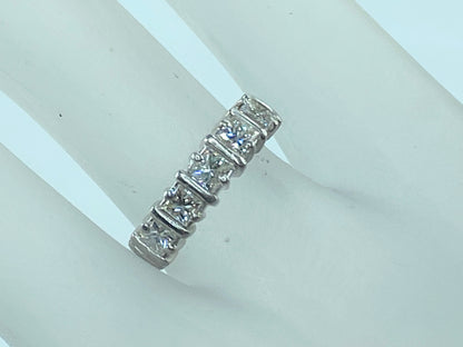 Platinum 1.02ct Square cut diamond five done ring 5g s7 JR481
