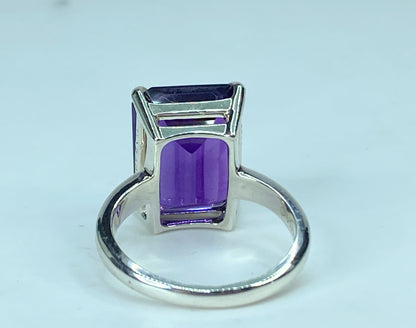 Tiffany & co Sterling Silver Sparkler Amethyst Gemstone Ring Size 7 JR917