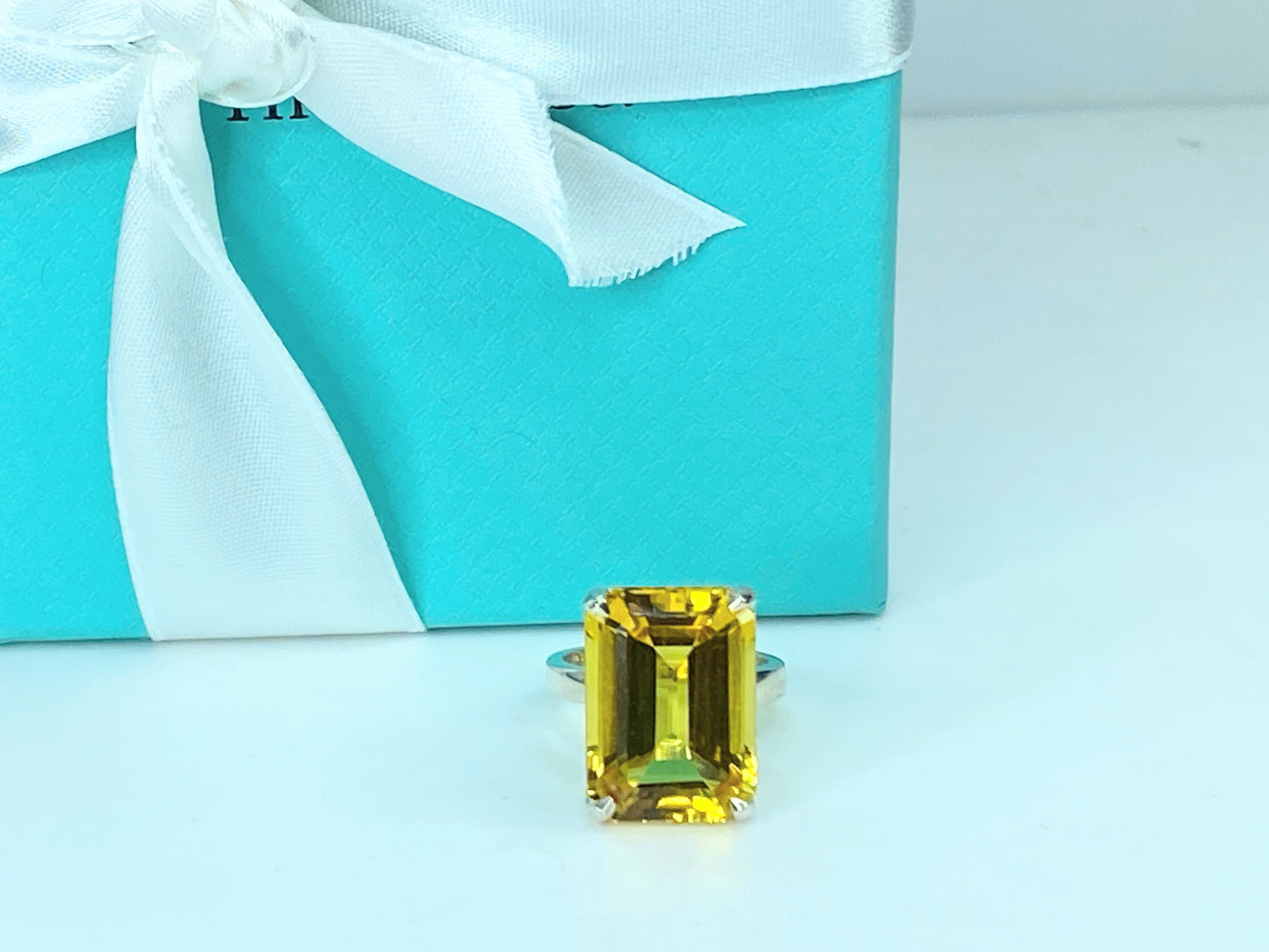Tiffany & Co. Sterling Silver Sparklers Citrine Ring s6 7.5g JR910