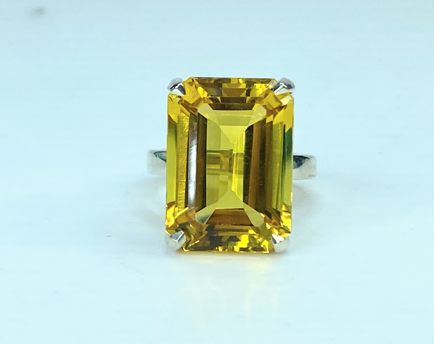 Tiffany & Co. Sterling Silver Sparklers Citrine Ring s6 7.5g JR910