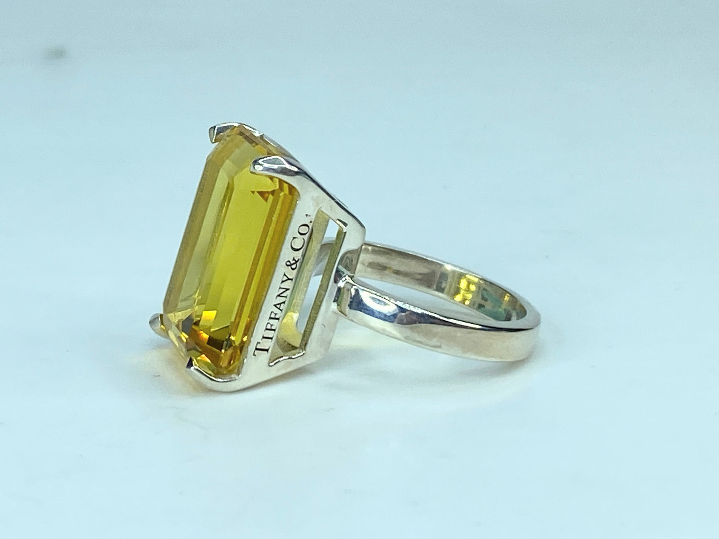 Tiffany & Co. Sterling Silver Sparklers Citrine Ring s6 7.5g JR910