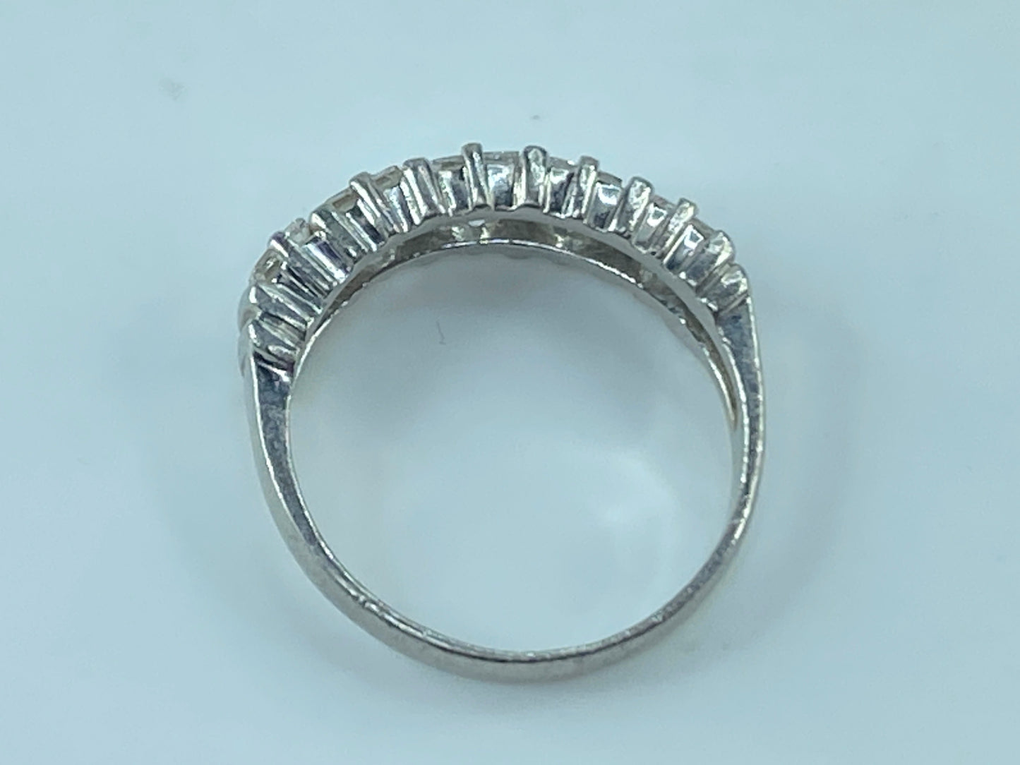 Platinum 1.02ct Square cut diamond five done ring 5g s7 JR481