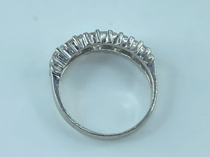 Platinum 1.02ct Square cut diamond five done ring 5g s7 JR481