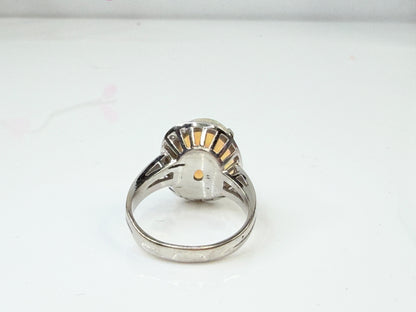 Mid-Century Platinum 4.45ct Opal Diamond Ring JR1432