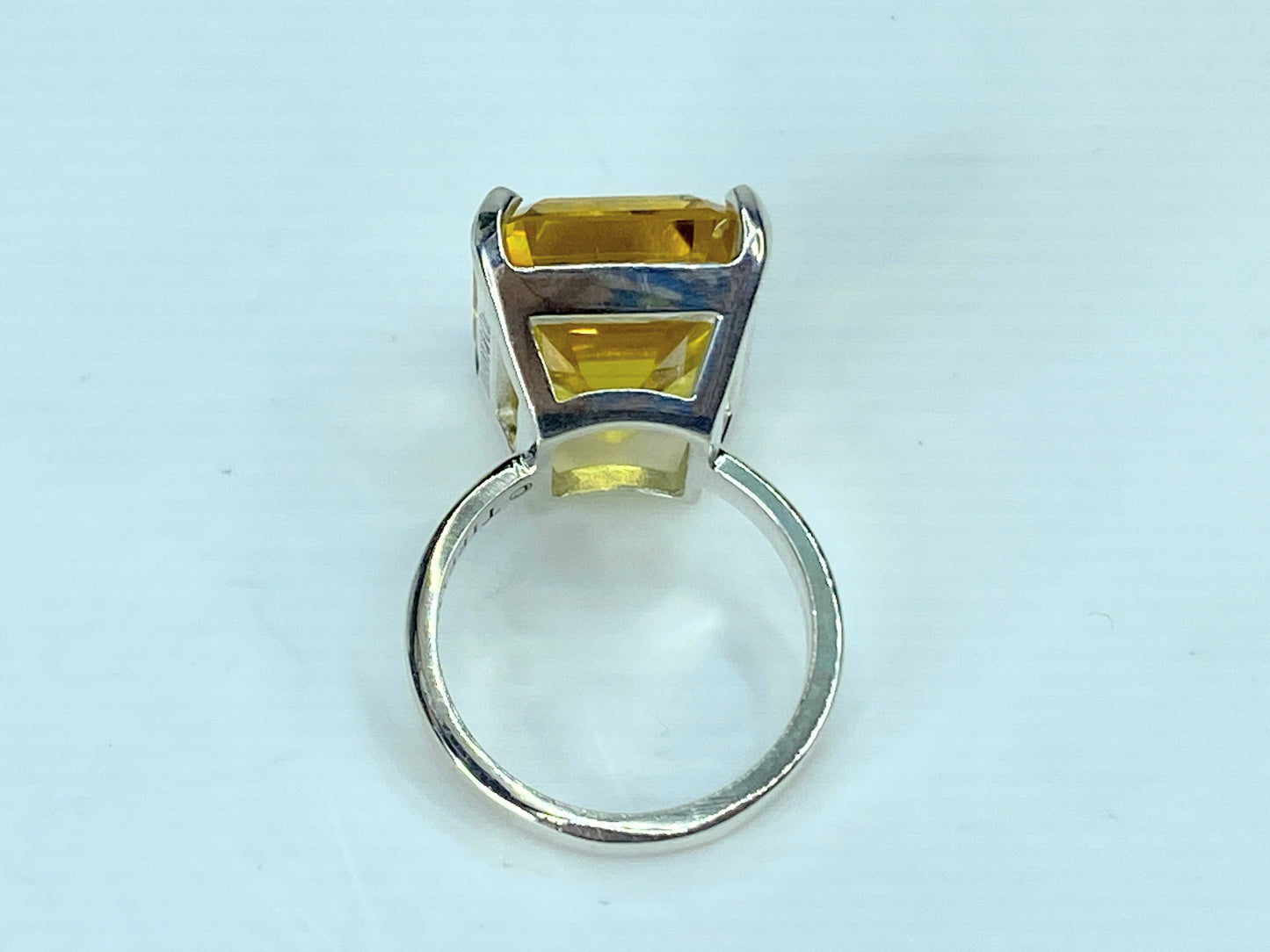 Tiffany & Co. Sterling Silver Sparklers Citrine Ring s6 7.5g JR910