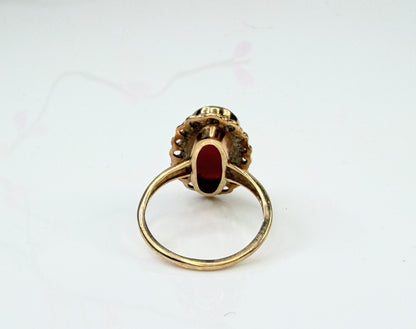 Vintage 14K Gold Shell Cameo Ring Size 4 JR1434