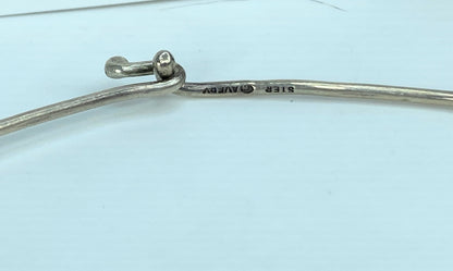 James Avery Sterling Silver 925 Hammered Choker Collar Necklace W/ Rose JR915