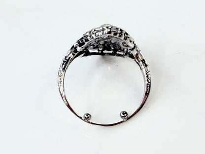 Art Deco Diamond Marquise Cluster Ring Platinum JR1437