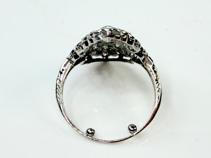 Art Deco Diamond Marquise Cluster Ring Platinum JR1437