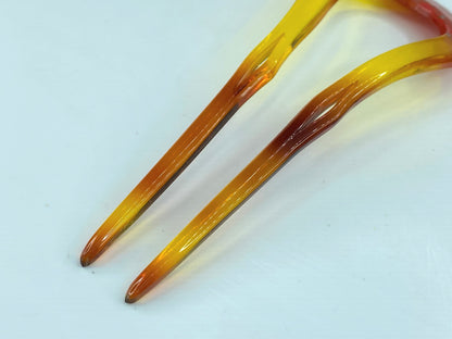 Kanzashi Hair Ornament From Japan Yellow Red Design GS589