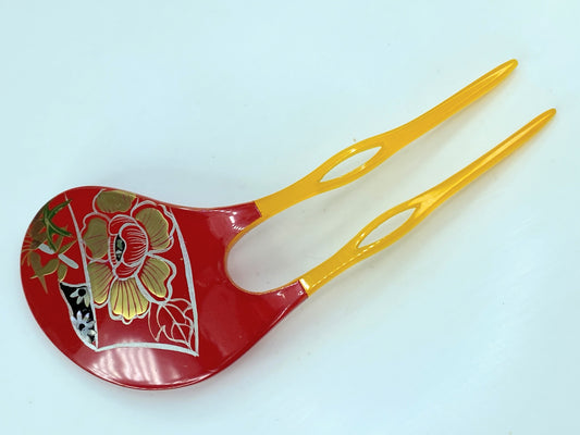 Japanese Vintage Kanzashi Ornamental Hairpin unique Japanese Lacquer 8.9g GS590