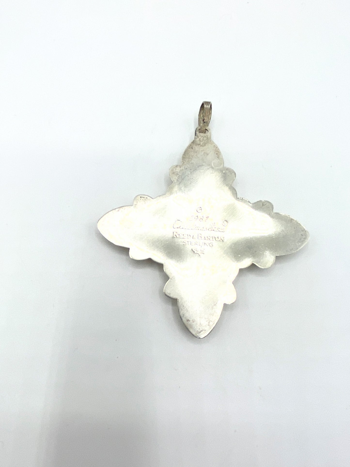 1990 Reed and Barton Snowflake Christmas Cross Ornament 925 Sterling Silver XN05