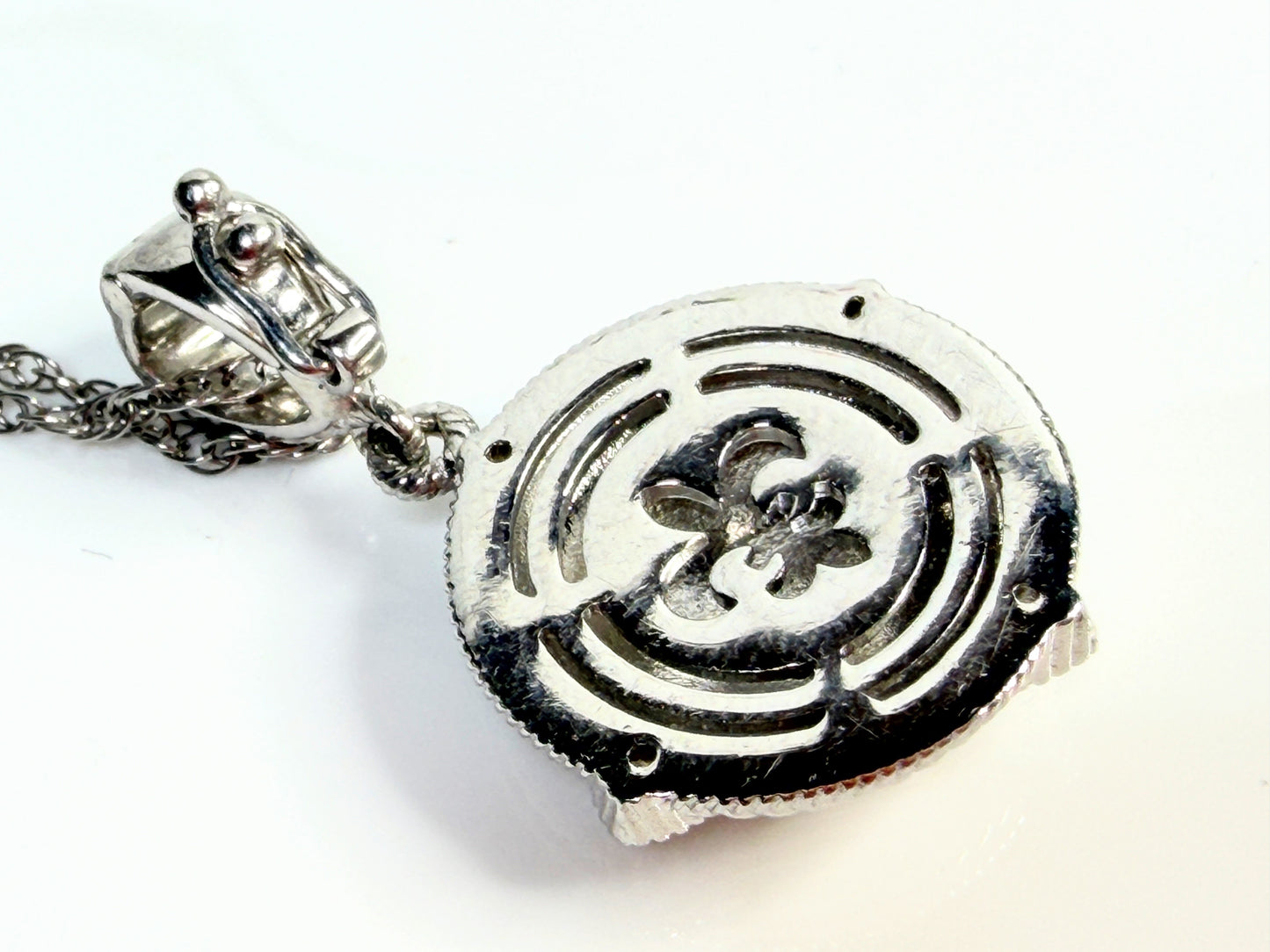 Vintage Judith Ripka Sterling Silver CZ Initial S Pendant necklace JR1438