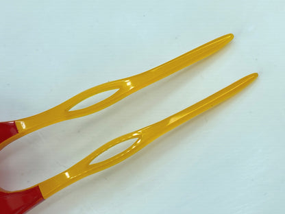 Japanese Vintage Kanzashi Ornamental Hairpin unique Japanese Lacquer 8.9g GS590