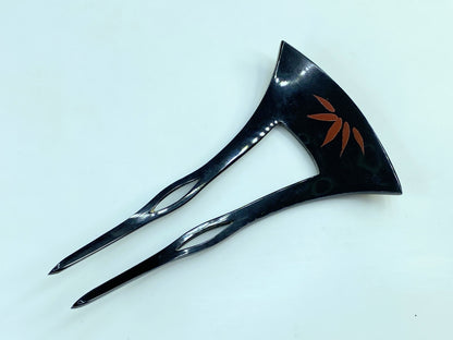 Japanese Hand-Made Celluloid Ogi Fan Kanzashi Hair Ornament 11.7g 5 1/4" GS591
