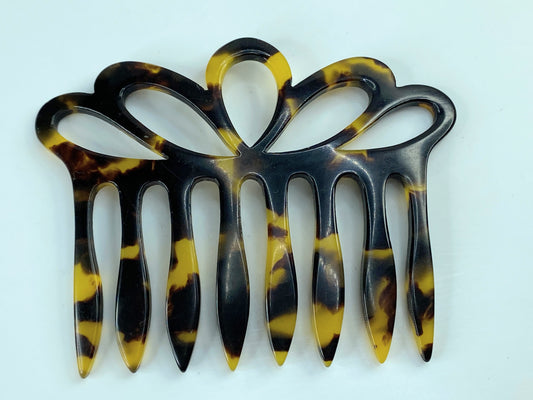 Vintage hair comb, faux tortoiseshell celluloid, Victorian peineta 10.2g GS593