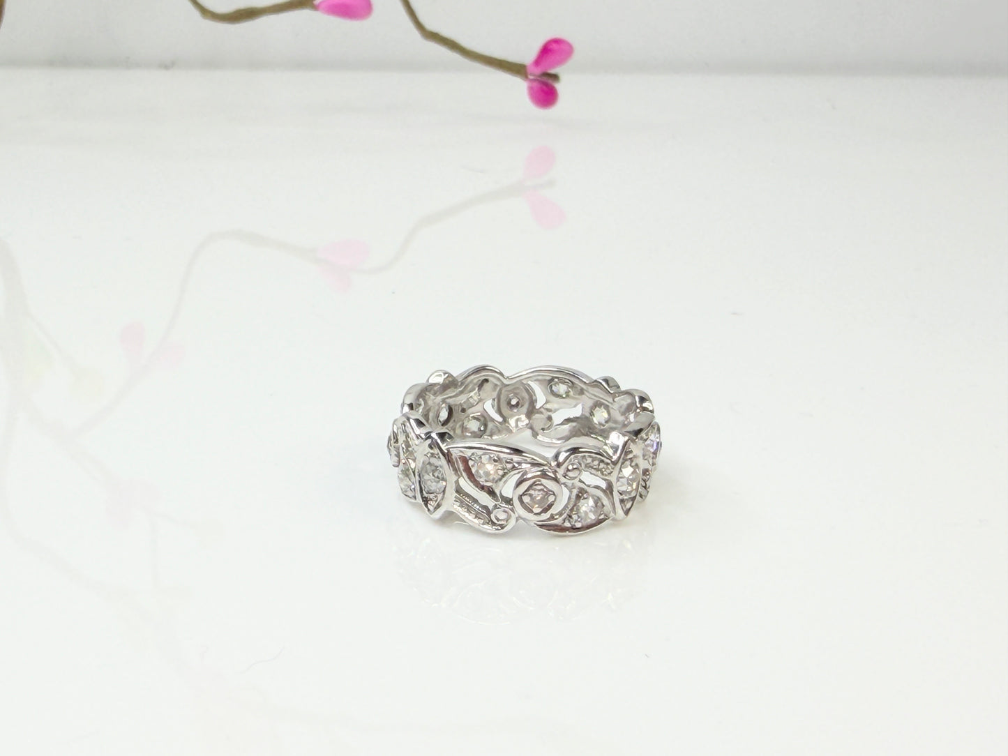 Art Deco Diamond Eternity Band Palladium JR1440