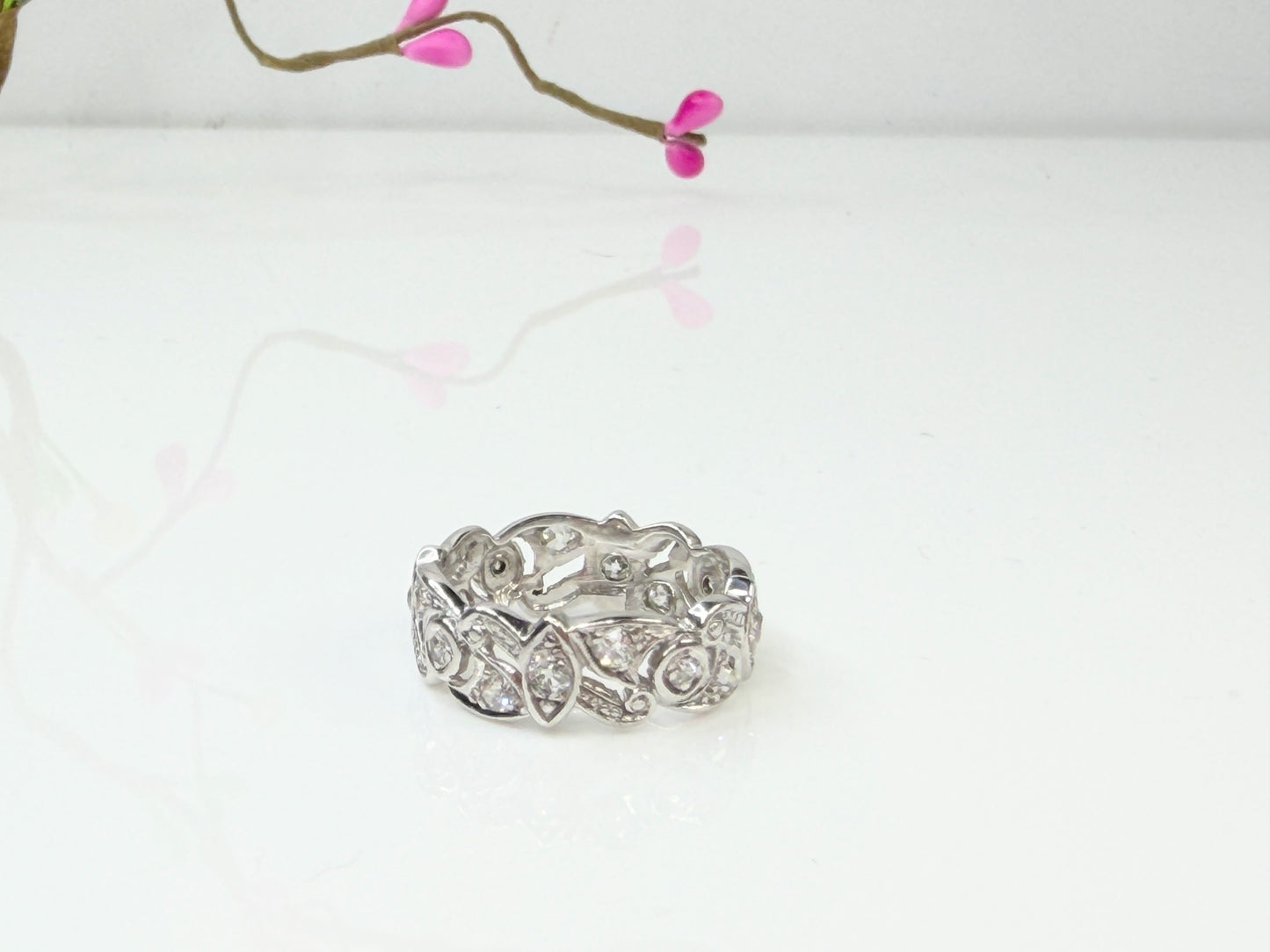 Art Deco Diamond Eternity Band Palladium JR1440