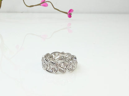 Art Deco Diamond Eternity Band Palladium JR1440